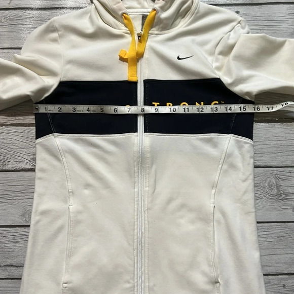 🌻 NIKE Cream/Black “Live Strong” zip up Hoodie sz. S - Picture 7 of 10